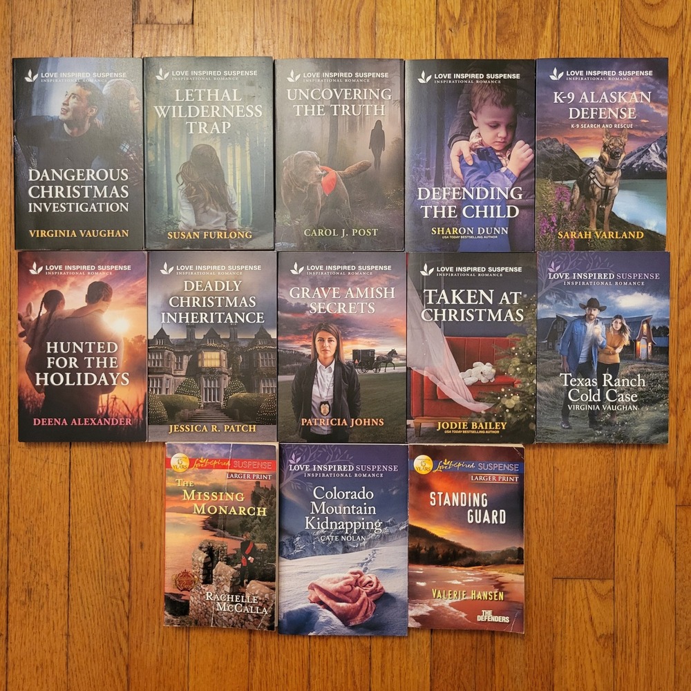 Love Inspired Suspense Lot of‎ 13 Books Christian Romance Mystery Adventure Gift